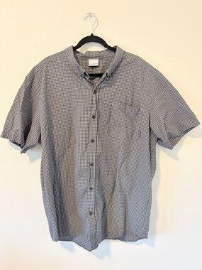 Columbia Men's Rapid Rivers Plaid Short Sleeve Button Down Shirt XXL Gray